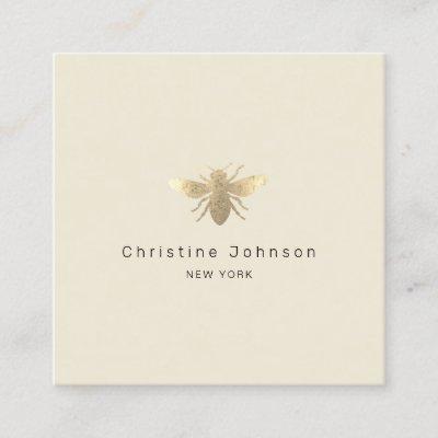 faux gold foil logo bee square