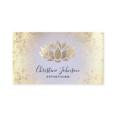 faux gold foil lotus lilac background