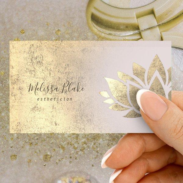 faux gold foil lotus logo
