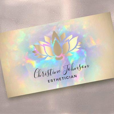 faux gold foil lotus on opal