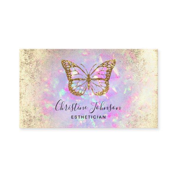 faux gold glitter butterfly on lavender opal