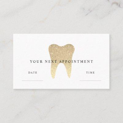 Faux Gold Glitter Dental Appointment Card