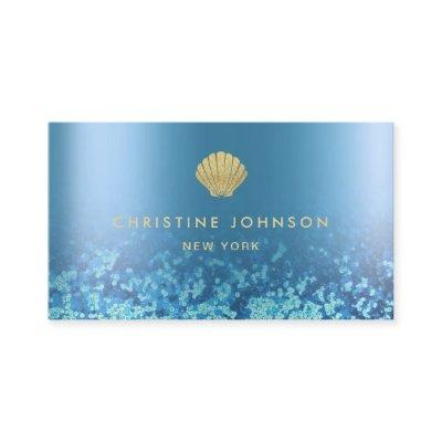 faux gold glitter seashell logo