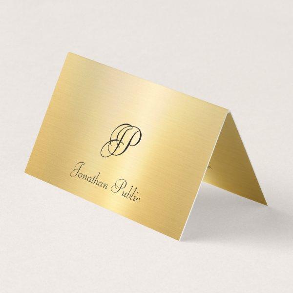 Faux Gold Handwritten Script Monogrammed