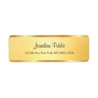 Faux Gold Handwritten Script Personalized Template Label
