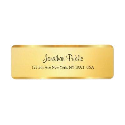 Faux Gold Handwritten Script Personalized Template Label