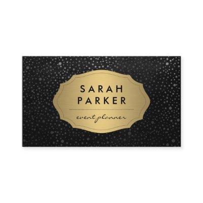 Faux Gold Label with Chic Metallic Dot Pattern