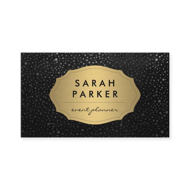 Faux Gold Label with Chic Metallic Dot Pattern