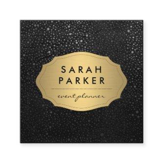 Faux Gold Label with Chic Metallic Dot Pattern Square