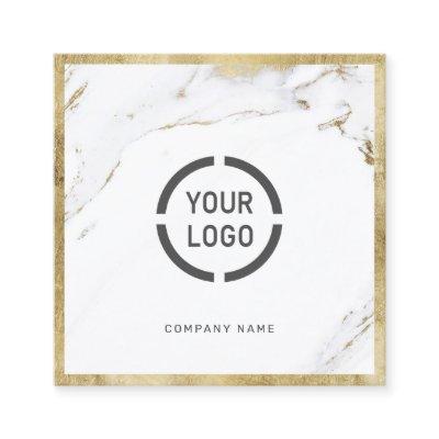 Faux gold marble custom company logo professional square