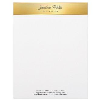 Faux Gold Modern Elegant Calligraphed Name Trendy Letterhead