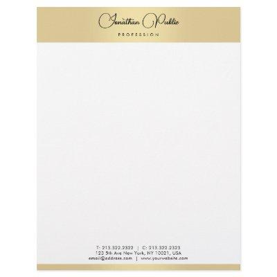 Faux Gold Modern Elegant Template Typography Letterhead
