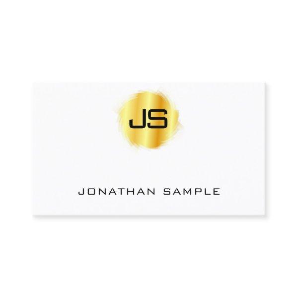 Faux Gold Modern Monogram Professional Elegant