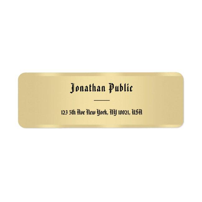 Faux Gold Old Style Text Script Template Elegant Label