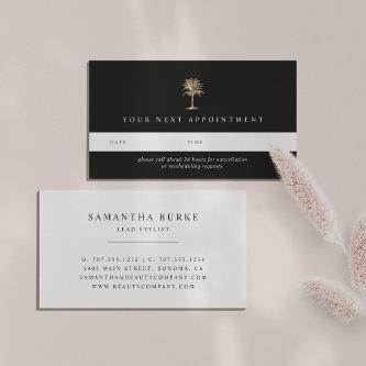 Faux Gold Palm Tree Logo Appointment Card