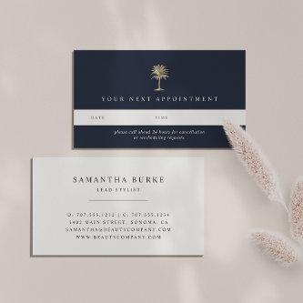 Faux Gold Palm Tree Logo Appointment Card