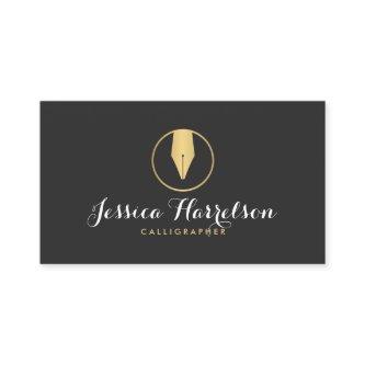 Faux Gold Pen Nib Logo II Calligraphers, Writers