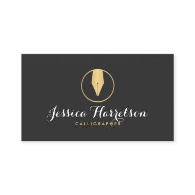 Faux Gold Pen Nib Logo II Calligraphers, Writers