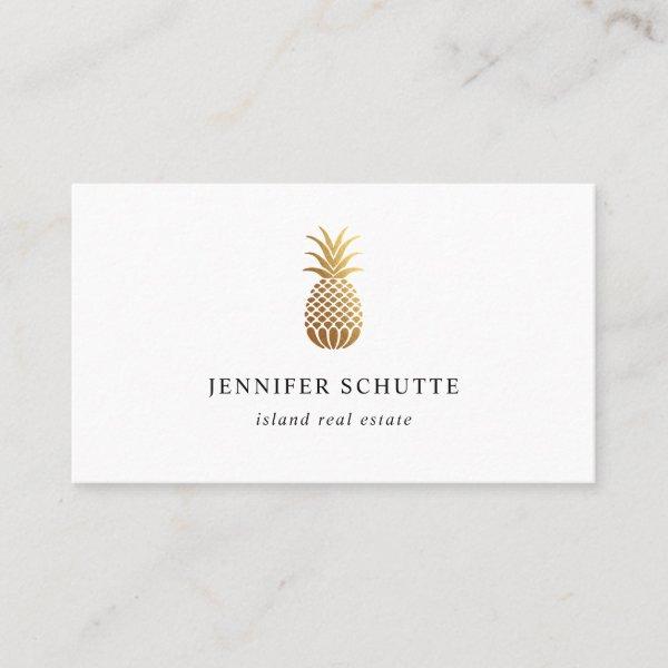 Faux Gold Pineapple Tropical Real Estate Agent
