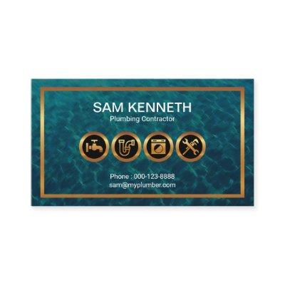 Faux Gold Plumbing Icons Border Flood Waters
