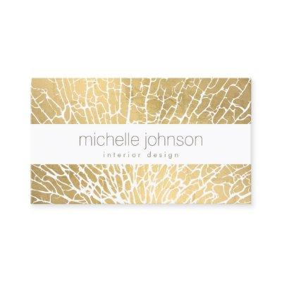 Faux Gold Sea Fan Coral Pattern