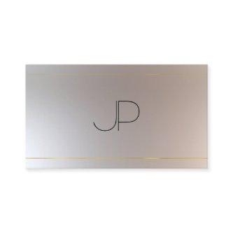 Faux Gold Silver Modern Monogram Professional