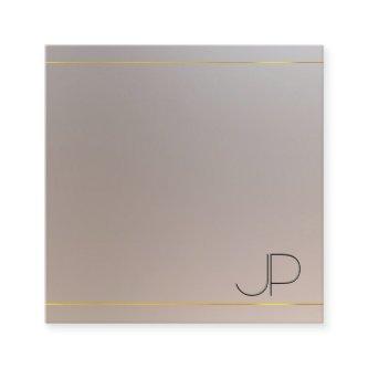 Faux Gold Silver Monogrammed Modern Elegant Square