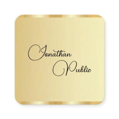 Faux Gold Template Modern Professional Elegant Square