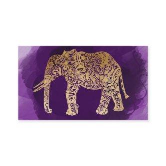 faux gold tribal elephant purple brushstroke