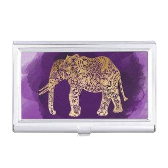 faux gold tribal elephant purple brushstroke  holder