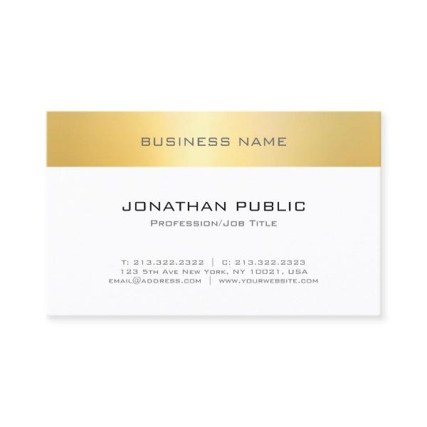 Faux Gold White Elegant Modern Minimalist Template