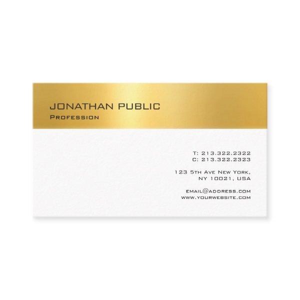 Faux Gold White Modern Professional Minimalistic