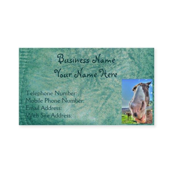 Faux Green Leather & Happy Horse Design