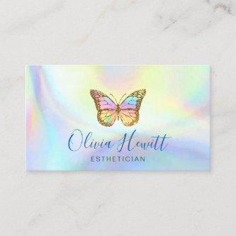 FAUX holographic background butterfly