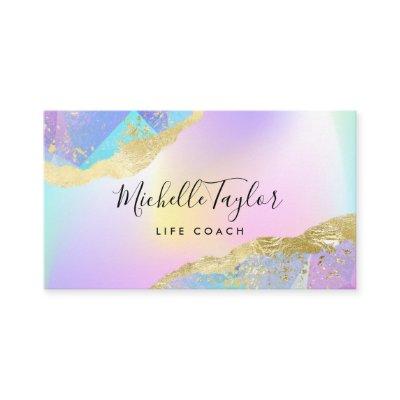 faux holographic iridescent opal stone elegant bus