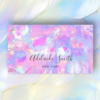 FAUX holographic opal pink purple