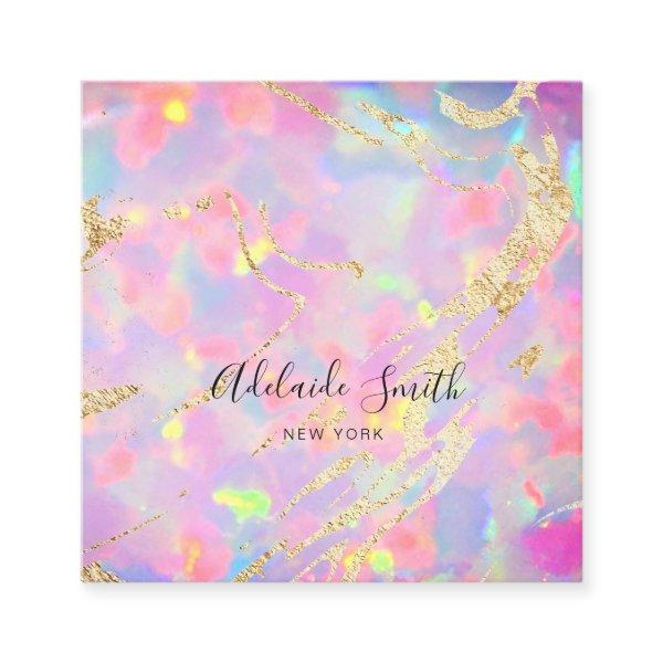 FAUX holographic opal stone Square