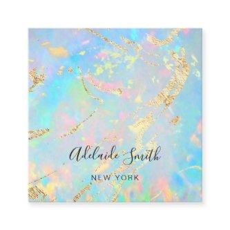 FAUX holographic opal stone texture background Square