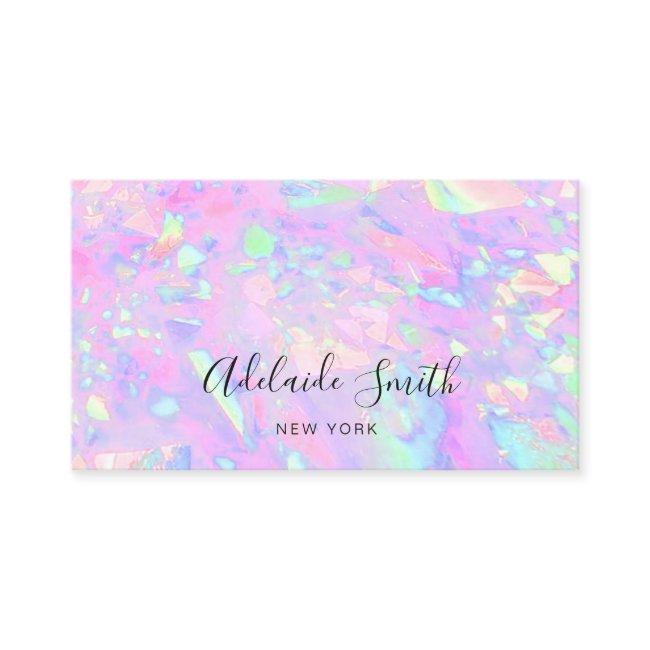 FAUX holographic pink opal