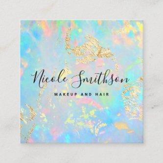faux iridescence and FAUX gold foil details opal Square