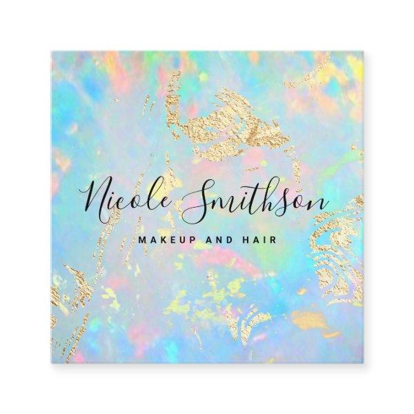 faux iridescence and FAUX gold foil details opal Square