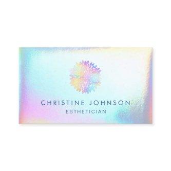 faux iridescent effect dahlia logo esthetician
