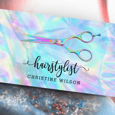 faux iridescent effect hairstylist scissors