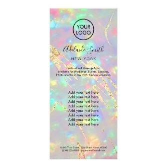 faux iridescent opal rack card