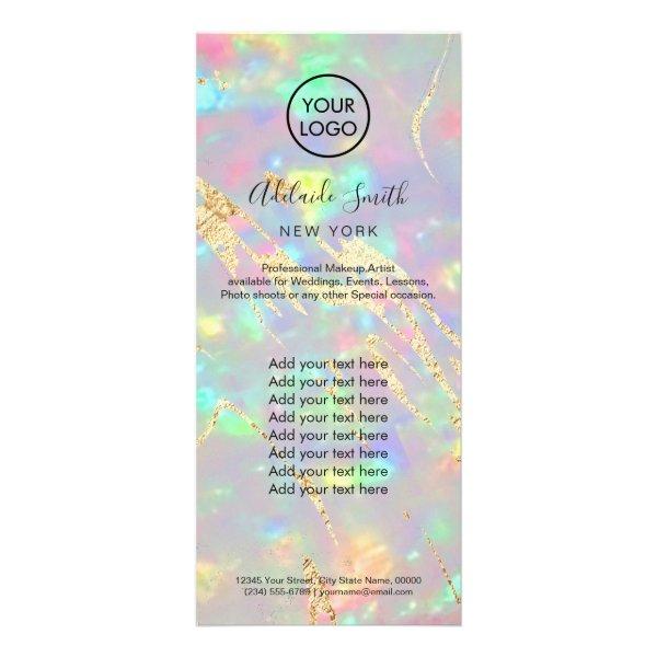 faux iridescent opal rack card