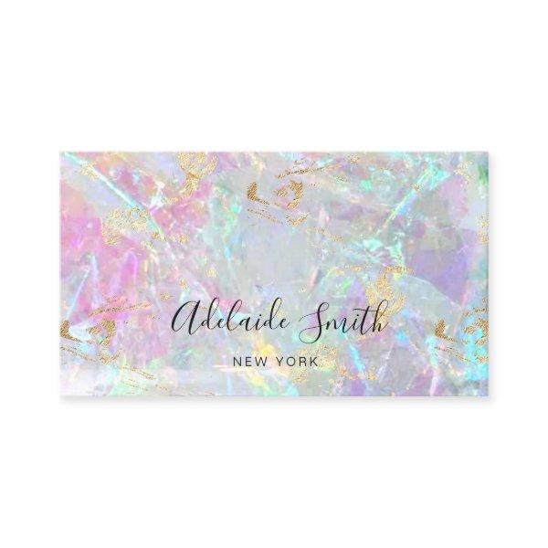FAUX iridescent pink stone