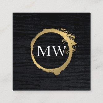 Faux Metallic Gold Velvet Black with Monogram Square