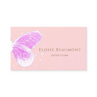 Faux Pink Glitter Butterfly