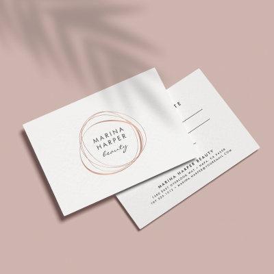 Faux Rose Gold Abstract Logo Gift Certificate Card