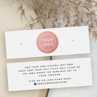 Faux rose gold circle stud earring display card